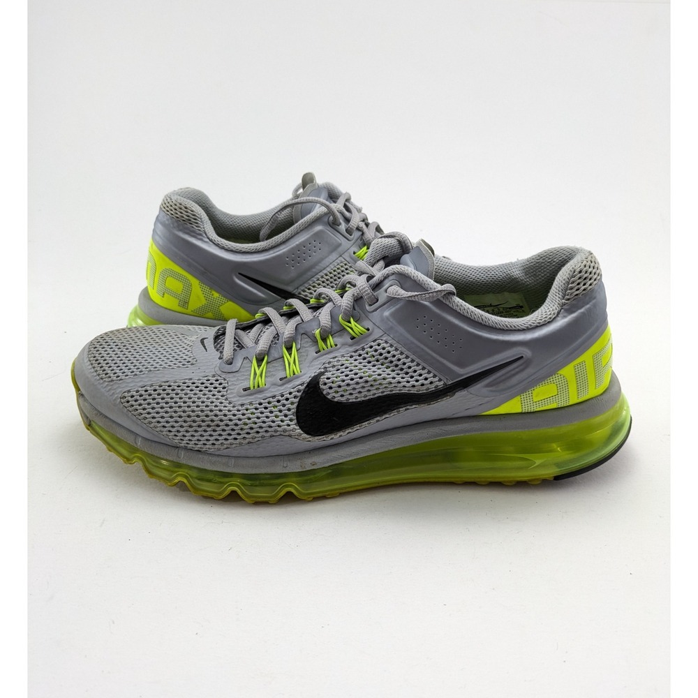 Mens Nike Air Max Plus 2013 Gray Volt Green Running Shoes 554886-007 Size 10.5